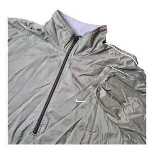VTG‎ Nike 90s Half Zip Pullover Windbreaker Jacket Olive Green Swoosh Men's XL